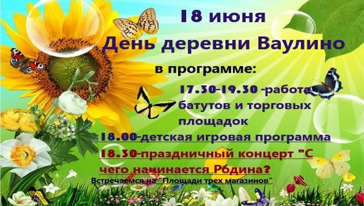 18 июня День деревни Ваулино.